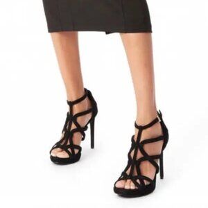 Michael Kors Strappy Sandal Heel - black suede